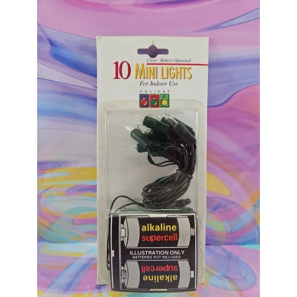 Holiday Living 10 Mini Lights Clear Indoor Use Christmas Decoration, Vintage/New
